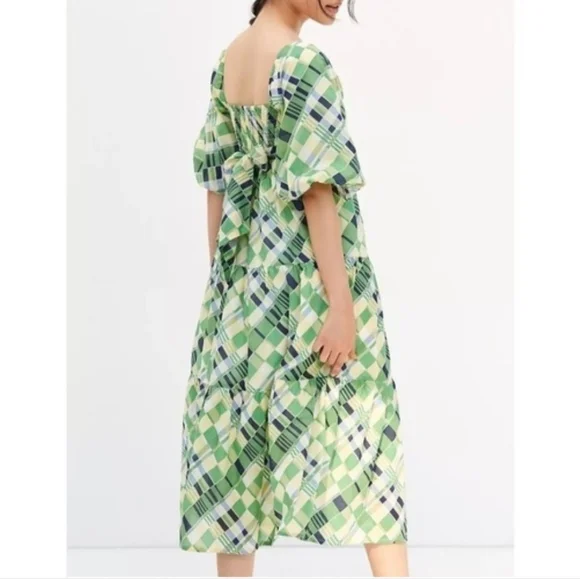 Faithfull the Brand Falabelle tiered checked cotton-poplin midi dress Size L - Picture 11 of 13
